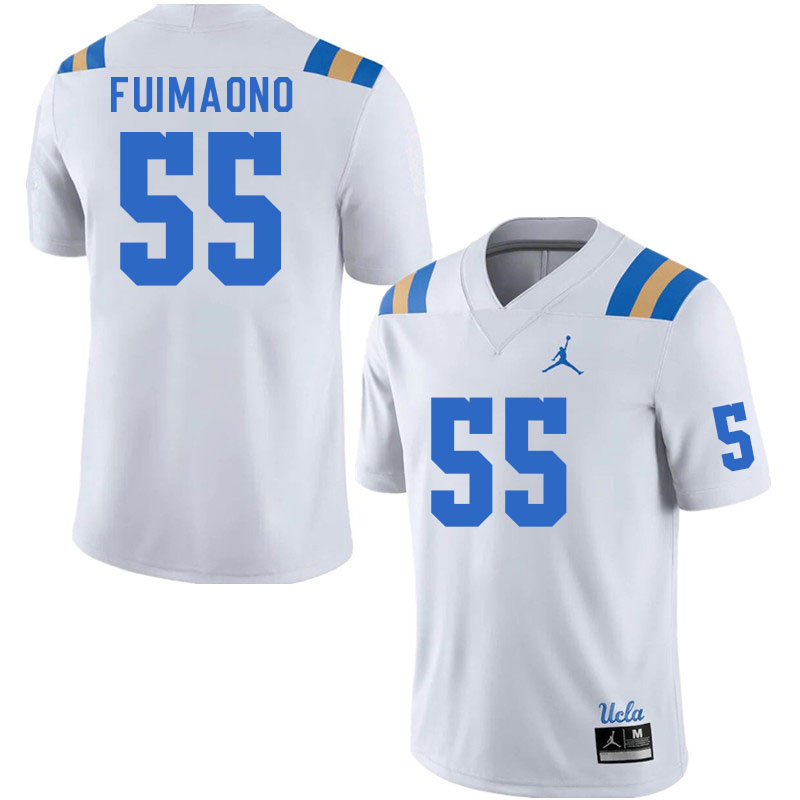 Men #55 A.J. Fuimaono UCLA Bruins College Football Jerseys Stitched Sale-White